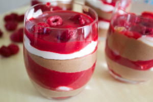 mousse cioccolato e lamponi