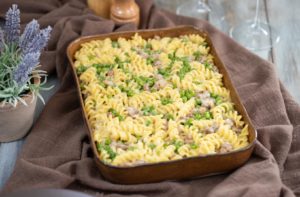 ricetta pasta salsiccia piselli