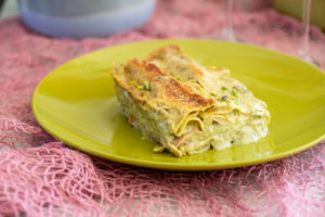 preparazione lasagna pistacchio mortadella