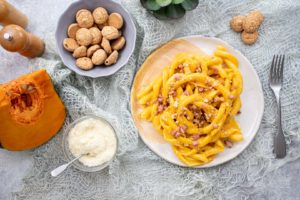 pasta zucca amaretti pancetta